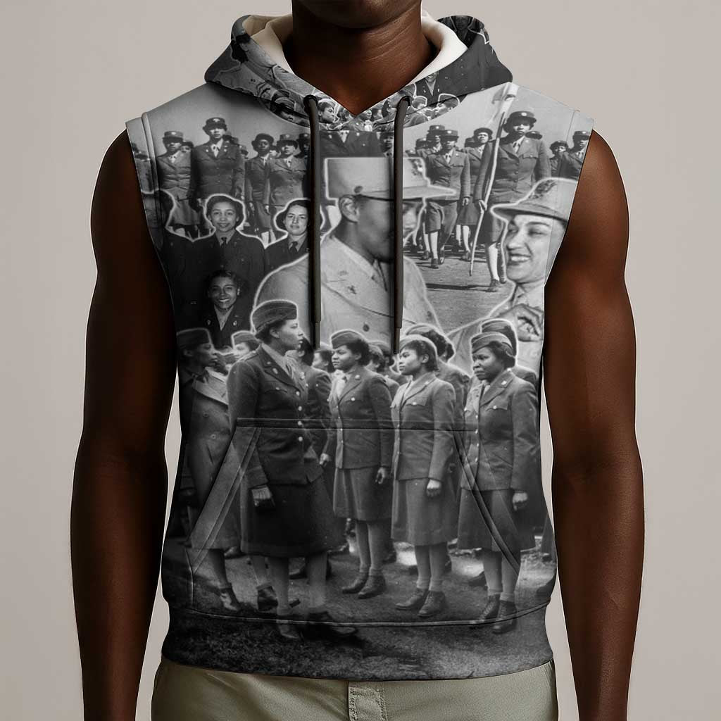 Six Triple Eight Sleeveless Hoodie Women of the Womens Army Corps