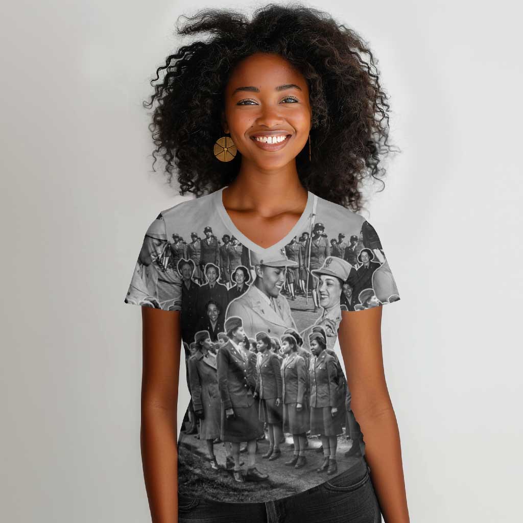Six Triple Eight Women V-Neck T-Shirt Women of the Womens Army Corps