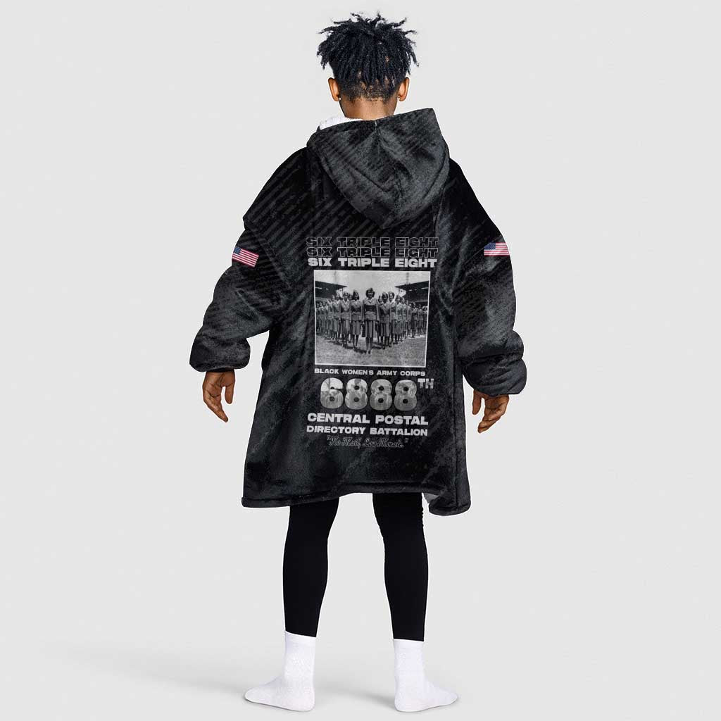 6888th Central Postal Directory Battalion Kid Wearable Blanket Hoodie Six Triple Eight