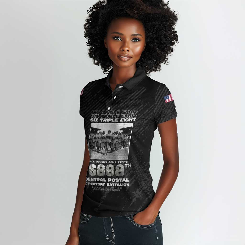 6888th Central Postal Directory Battalion Women Polo Shirt Six Triple Eight