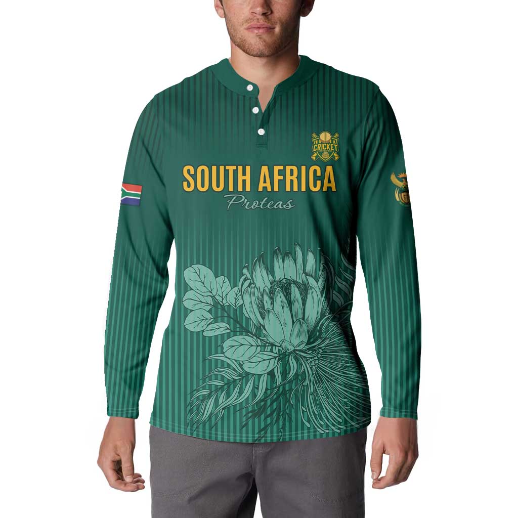 Custom South Africa Cricket Button Sweatshirt Road To Champions