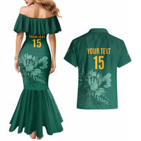 Custom South Africa Cricket Couples Matching Mermaid Dress and Hawaiian Shirt Road To Champions