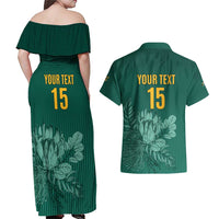 Custom South Africa Cricket Couples Matching Off Shoulder Maxi Dress and Hawaiian Shirt Road To Champions