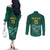 Custom South Africa Cricket Couples Matching Off The Shoulder Long Sleeve Dress and Long Sleeve Button Shirt Road To Champions