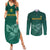 Custom South Africa Cricket Couples Matching Summer Maxi Dress and Long Sleeve Button Shirt Road To Champions