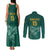 Custom South Africa Cricket Couples Matching Tank Maxi Dress and Long Sleeve Button Shirt Road To Champions