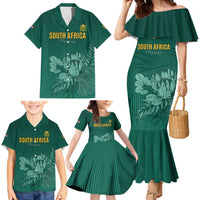 Custom South Africa Cricket Family Matching Mermaid Dress and Hawaiian Shirt Road To Champions