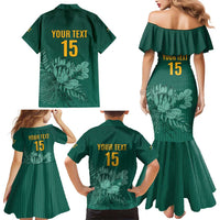 Custom South Africa Cricket Family Matching Mermaid Dress and Hawaiian Shirt Road To Champions