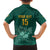 Custom South Africa Cricket Family Matching Off The Shoulder Long Sleeve Dress and Hawaiian Shirt Road To Champions