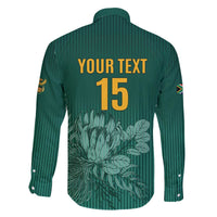 Custom South Africa Cricket Family Matching Off The Shoulder Long Sleeve Dress and Hawaiian Shirt Road To Champions