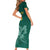 Custom South Africa Cricket Family Matching Short Sleeve Bodycon Dress and Hawaiian Shirt Road To Champions