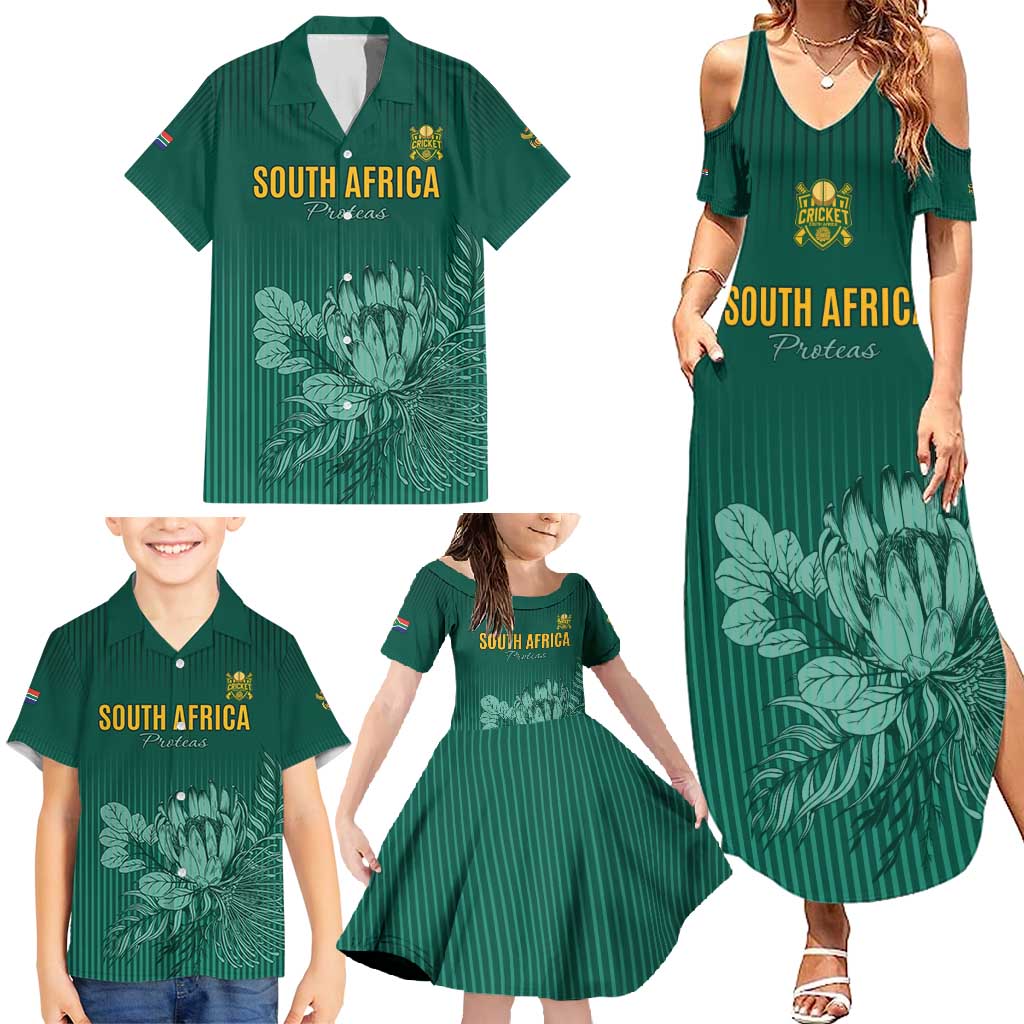 Custom South Africa Cricket Family Matching Summer Maxi Dress and Hawaiian Shirt Road To Champions