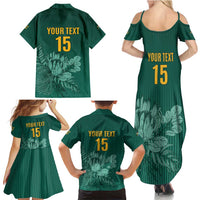 Custom South Africa Cricket Family Matching Summer Maxi Dress and Hawaiian Shirt Road To Champions