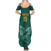Custom South Africa Cricket Family Matching Summer Maxi Dress and Hawaiian Shirt Road To Champions