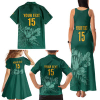 Custom South Africa Cricket Family Matching Tank Maxi Dress and Hawaiian Shirt Road To Champions