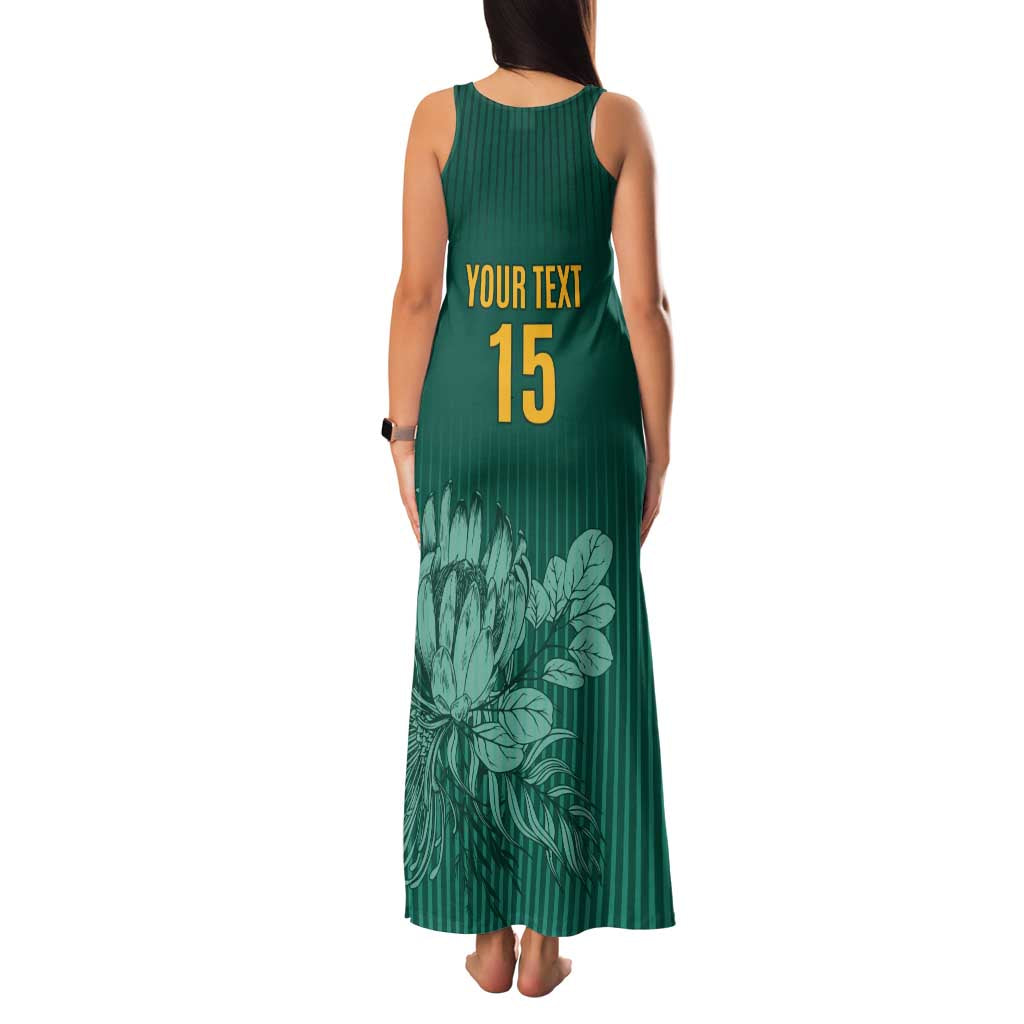 Custom South Africa Cricket Family Matching Tank Maxi Dress and Hawaiian Shirt Road To Champions