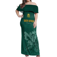 Custom South Africa Cricket Off Shoulder Maxi Dress Road To Champions