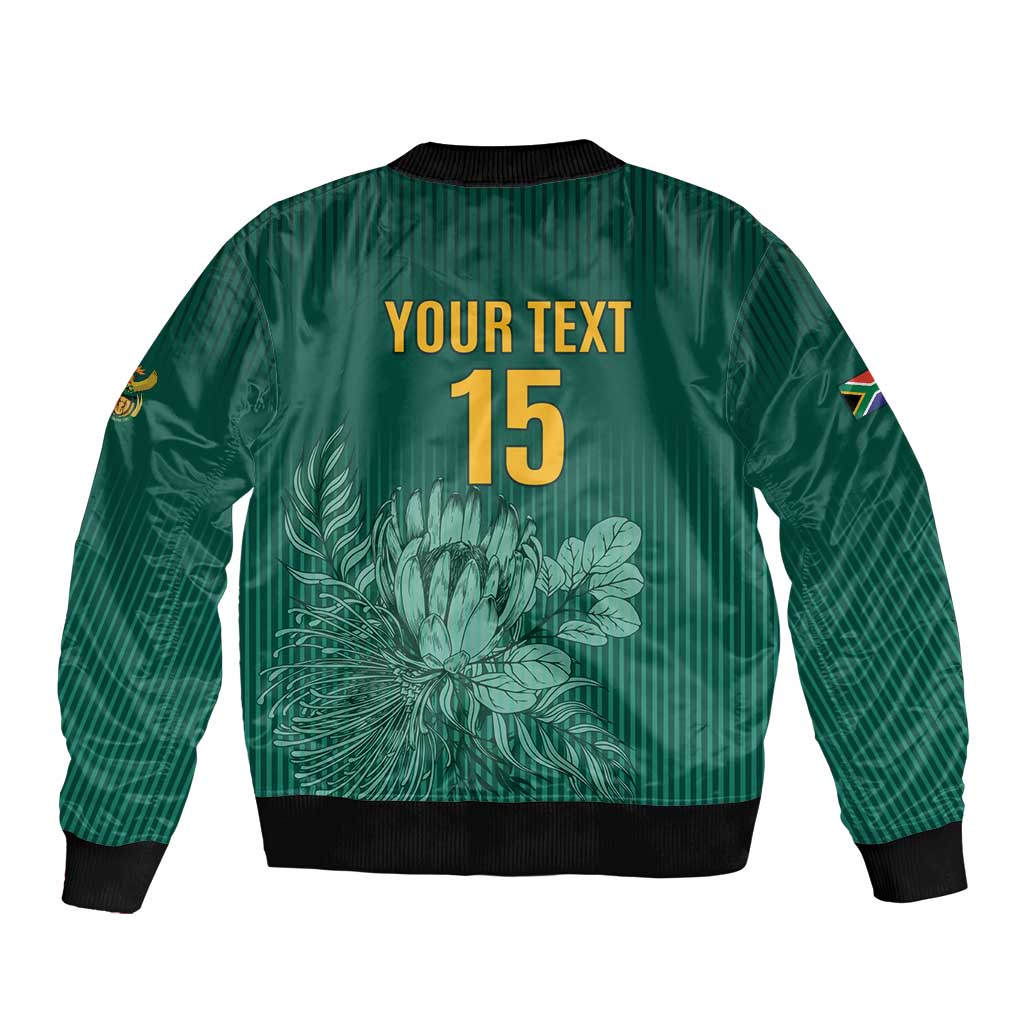 Custom South Africa Cricket Sleeve Zip Bomber Jacket Road To Champions