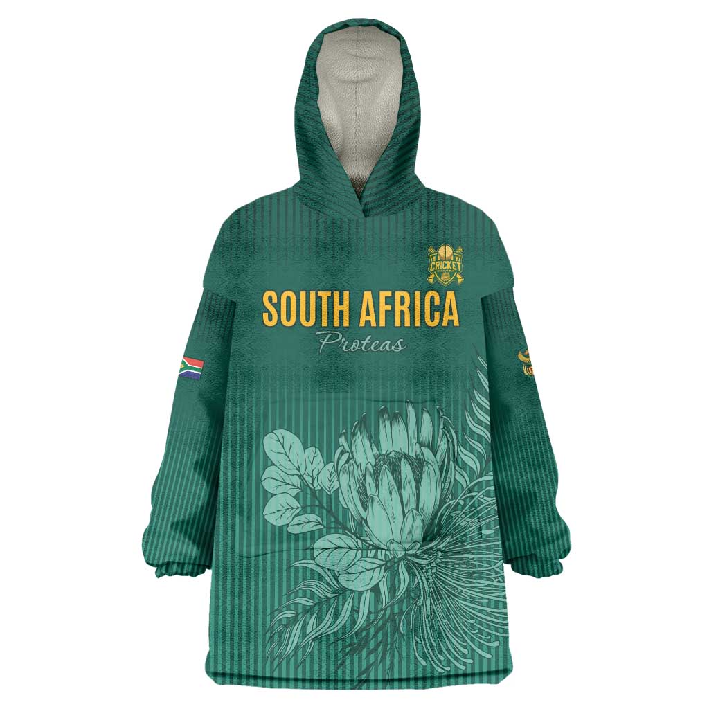 Custom South Africa Cricket Wearable Blanket Hoodie Road To Champions