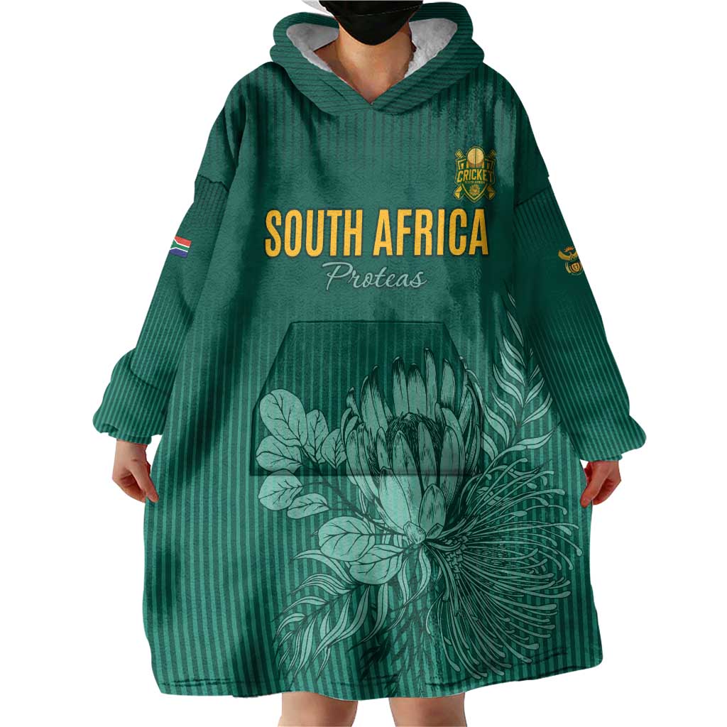 Custom South Africa Cricket Wearable Blanket Hoodie Road To Champions