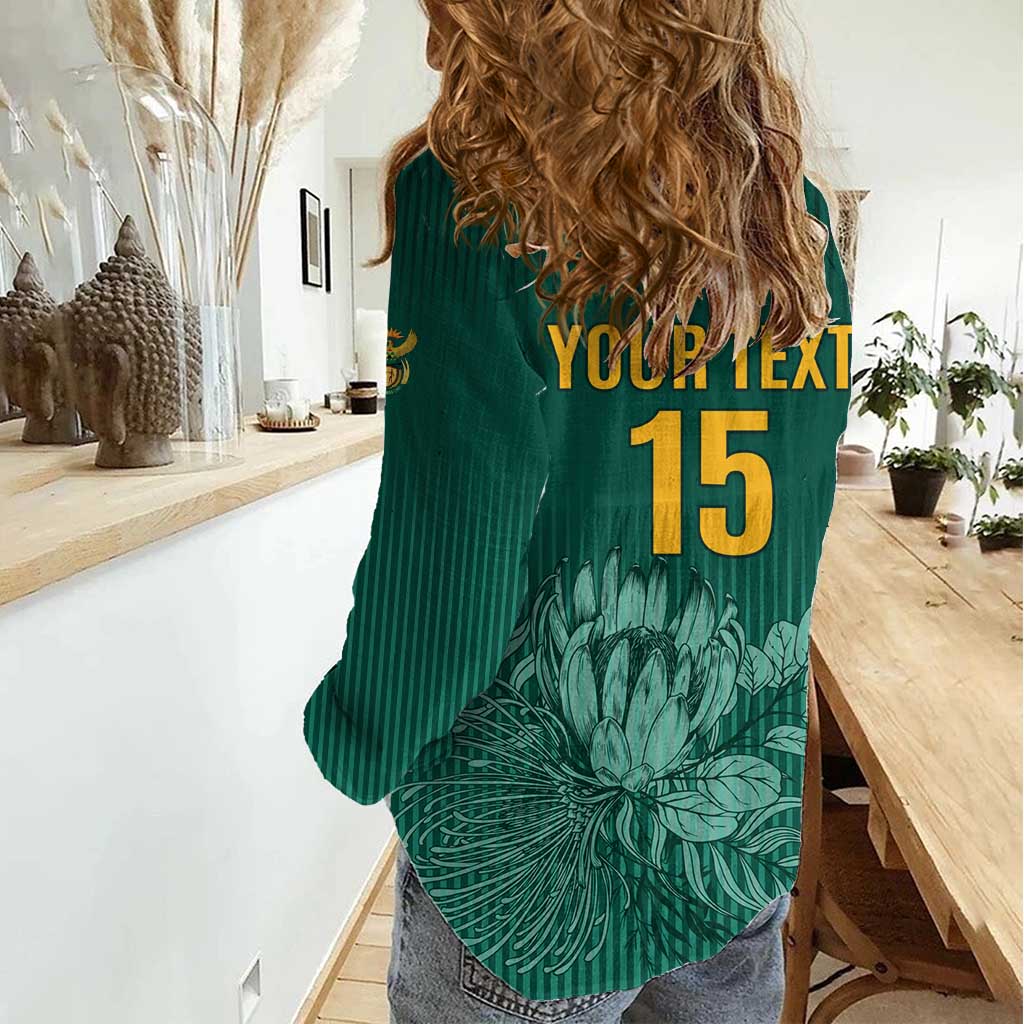 Custom South Africa Cricket Women Casual Shirt Road To Champions