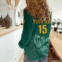 Custom South Africa Cricket Women Casual Shirt Road To Champions