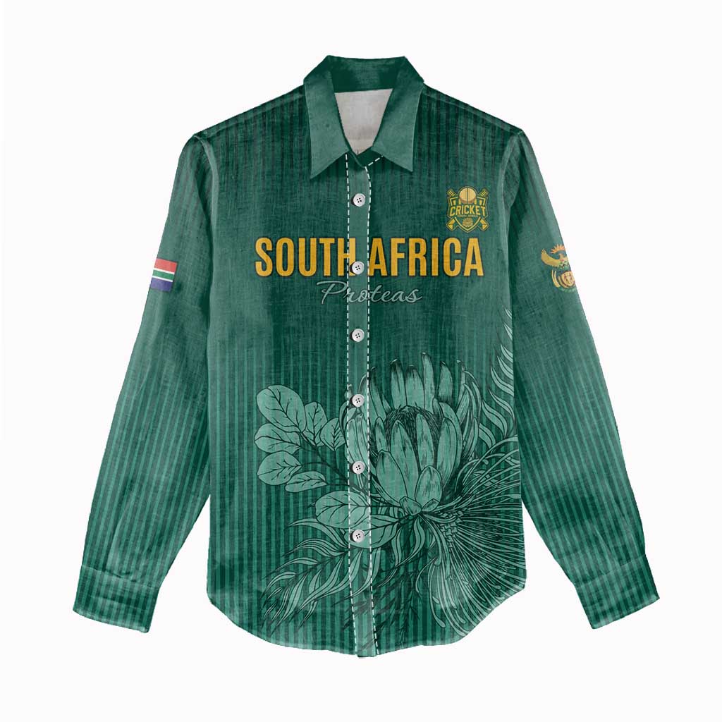 Custom South Africa Cricket Women Casual Shirt Road To Champions