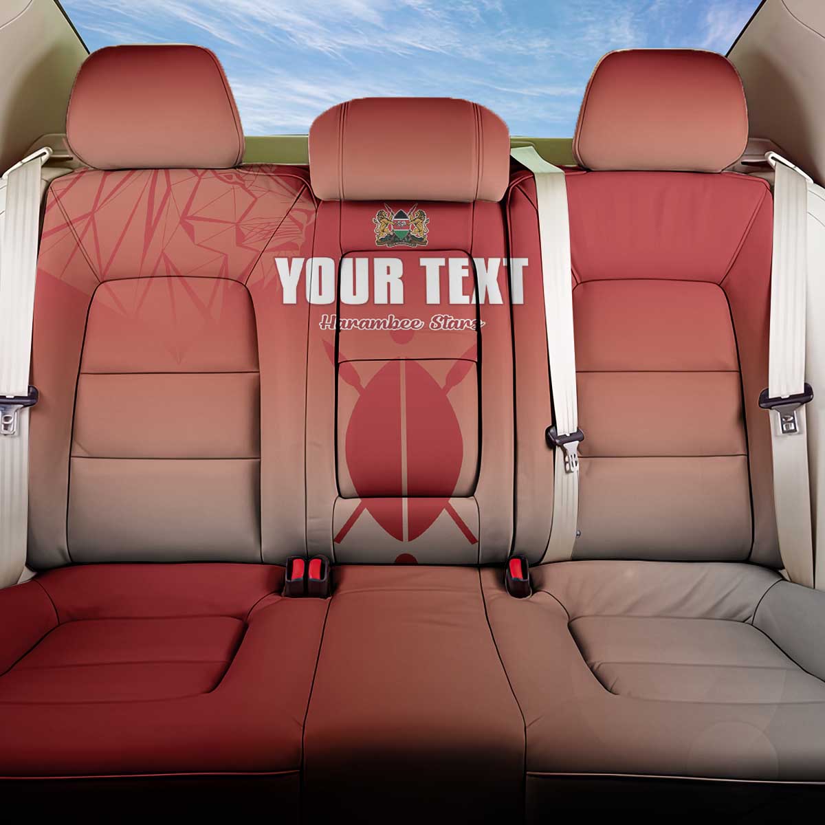 Custom Kenya Football Back Car Seat Cover Harambee Harambee Stars