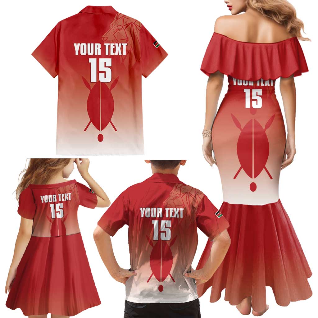 Custom Kenya Football Family Matching Mermaid Dress and Hawaiian Shirt Harambee Harambee Stars