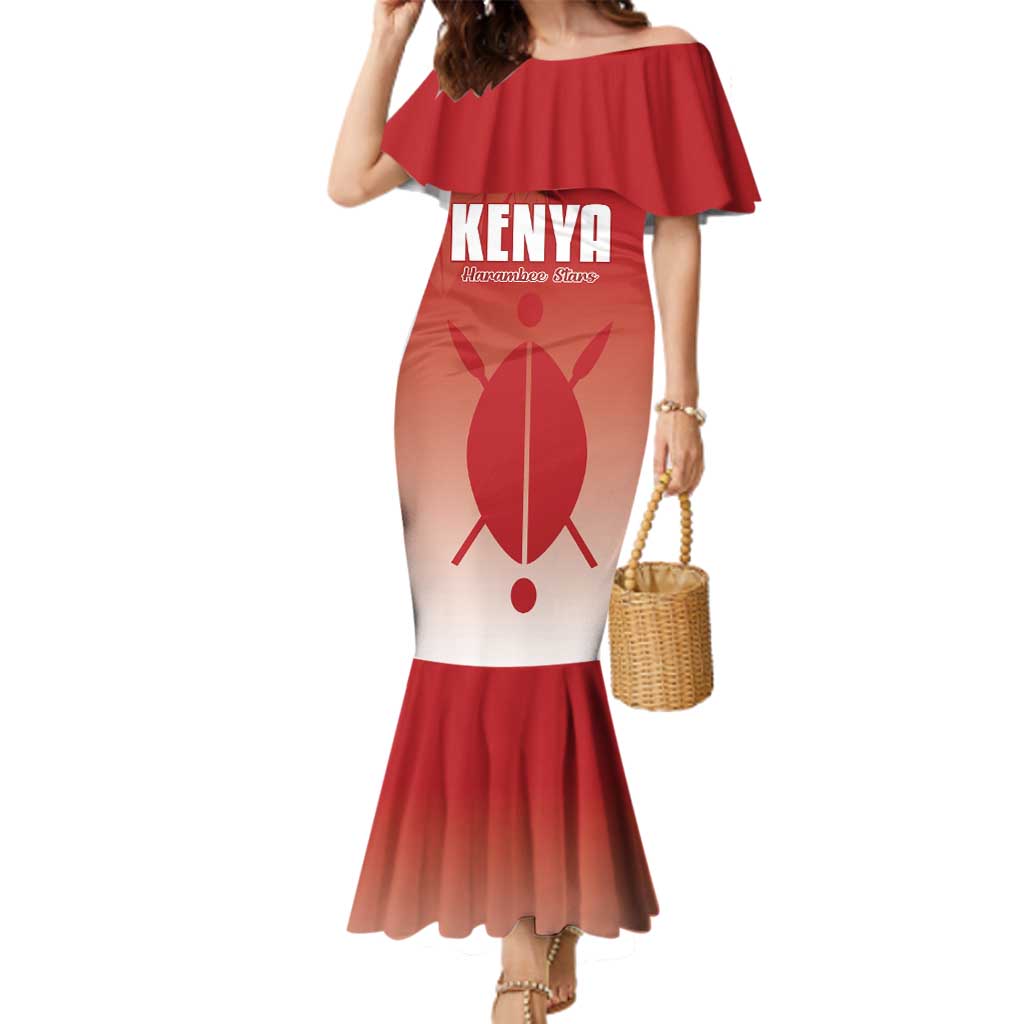 Custom Kenya Football Family Matching Mermaid Dress and Hawaiian Shirt Harambee Harambee Stars