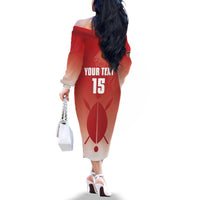 Custom Kenya Football Family Matching Off The Shoulder Long Sleeve Dress and Hawaiian Shirt Harambee Harambee Stars