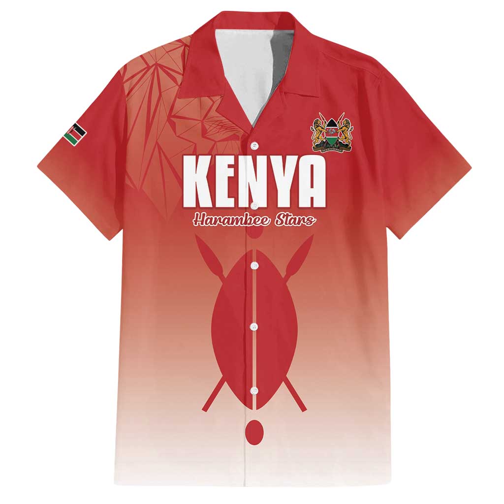 Custom Kenya Football Family Matching Off Shoulder Short Dress and Hawaiian Shirt Harambee Harambee Stars