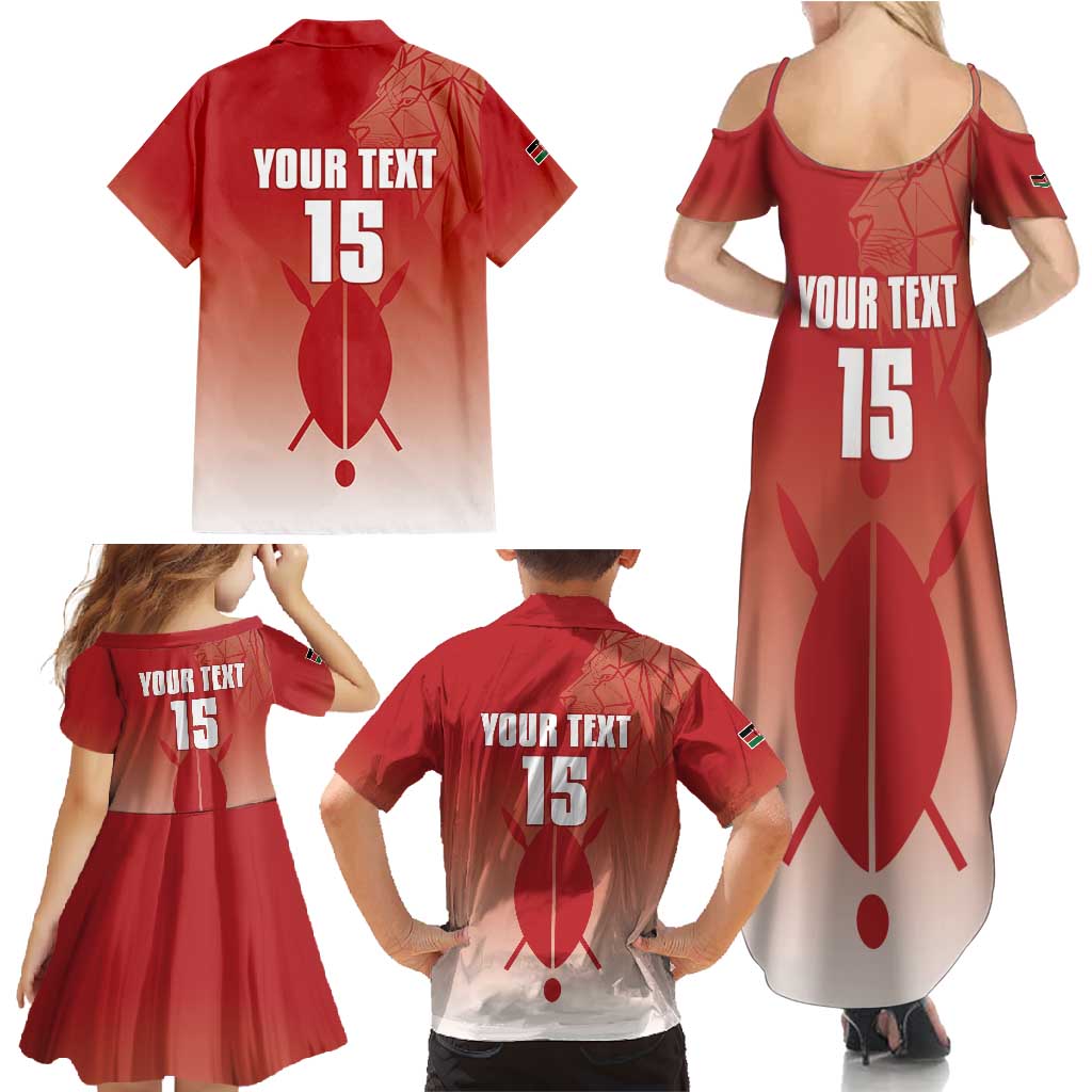 Custom Kenya Football Family Matching Summer Maxi Dress and Hawaiian Shirt Harambee Harambee Stars