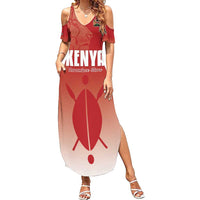 Custom Kenya Football Family Matching Summer Maxi Dress and Hawaiian Shirt Harambee Harambee Stars