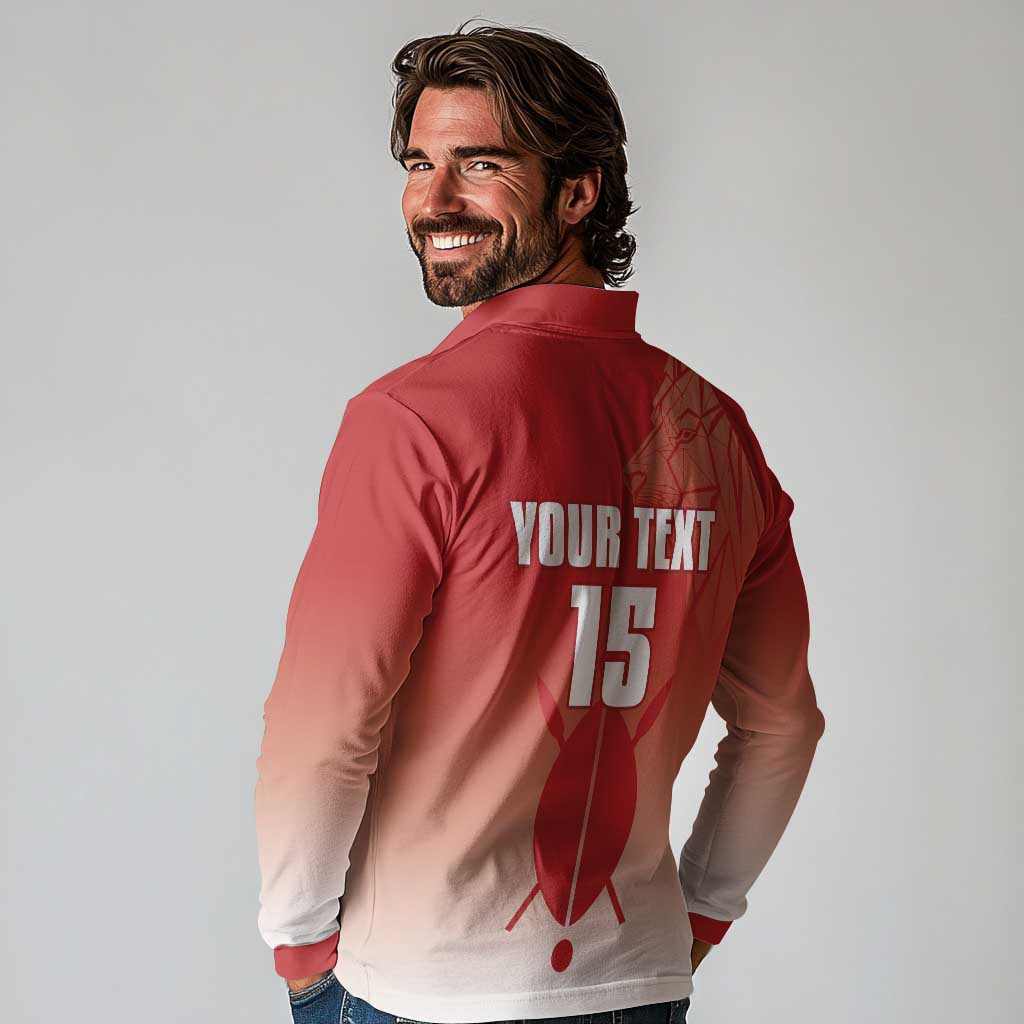 Custom Kenya Football Long Sleeve Polo Shirt Harambee Harambee Stars