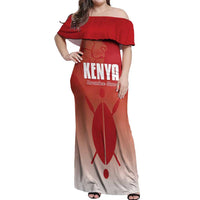 Custom Kenya Football Off Shoulder Maxi Dress Harambee Harambee Stars