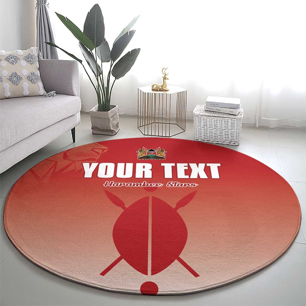 Custom Kenya Football Round Carpet Harambee Harambee Stars