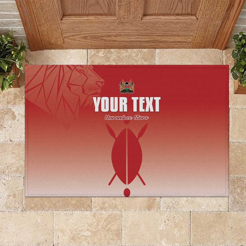 Custom Kenya Football Rubber Doormat Harambee Harambee Stars