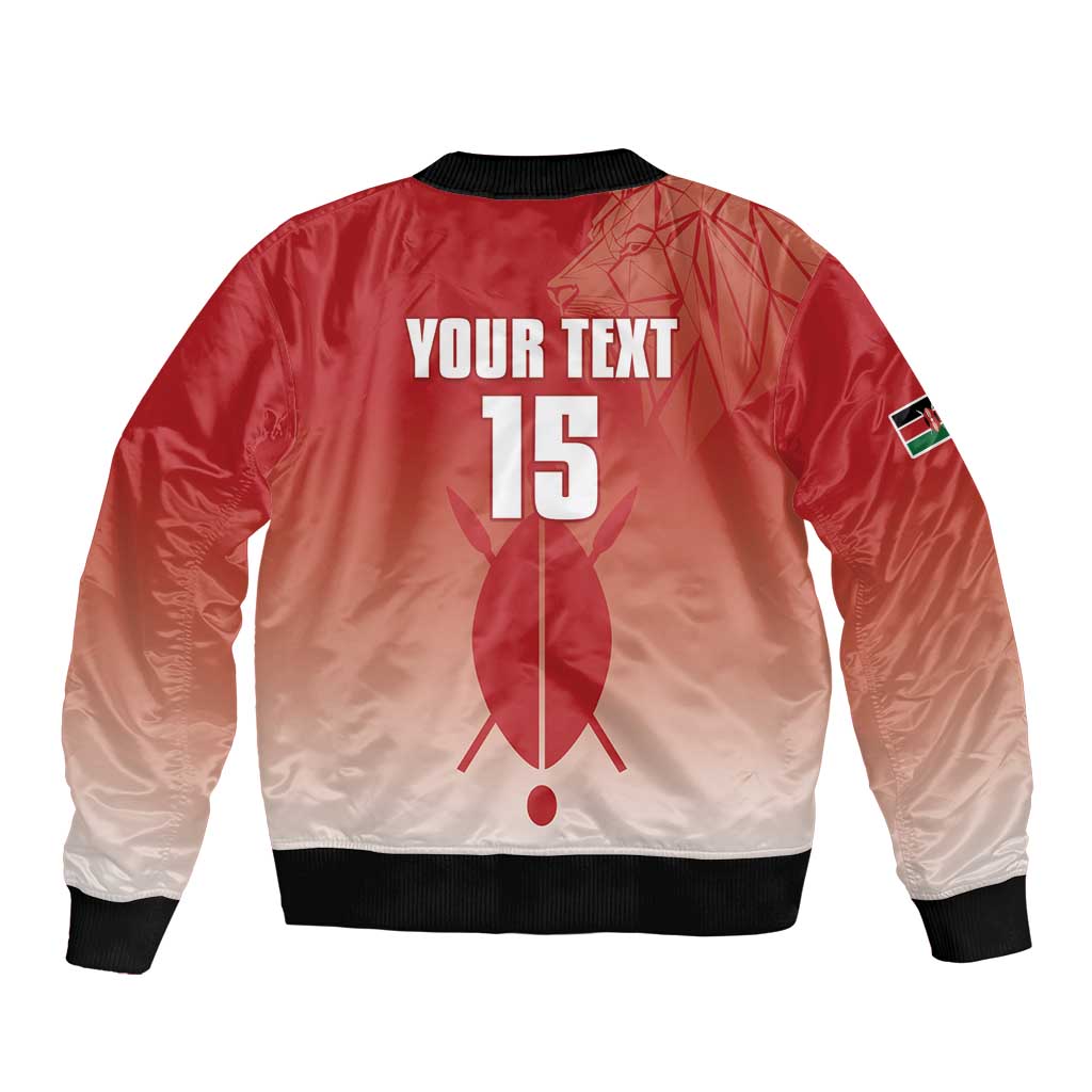 Custom Kenya Football Sleeve Zip Bomber Jacket Harambee Harambee Stars