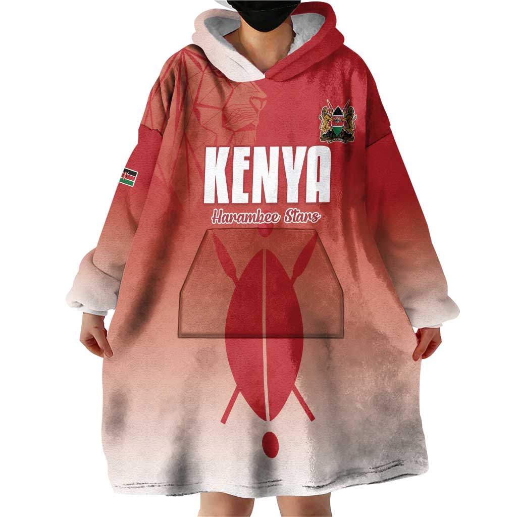 Custom Kenya Football Wearable Blanket Hoodie Harambee Harambee Stars