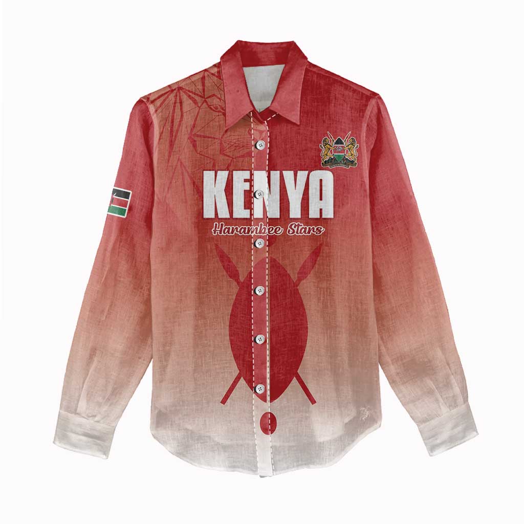 Custom Kenya Football Women Casual Shirt Harambee Harambee Stars