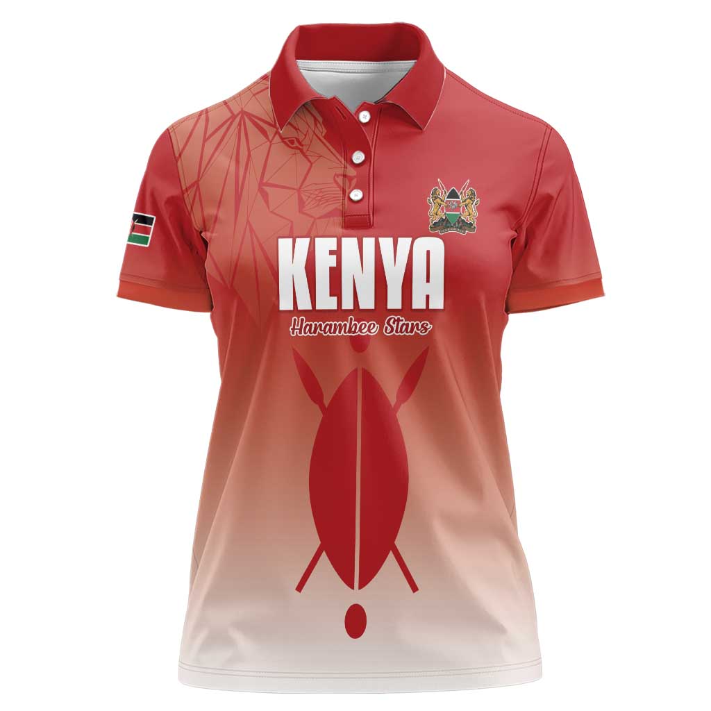 Custom Kenya Football Women Polo Shirt Harambee Harambee Stars
