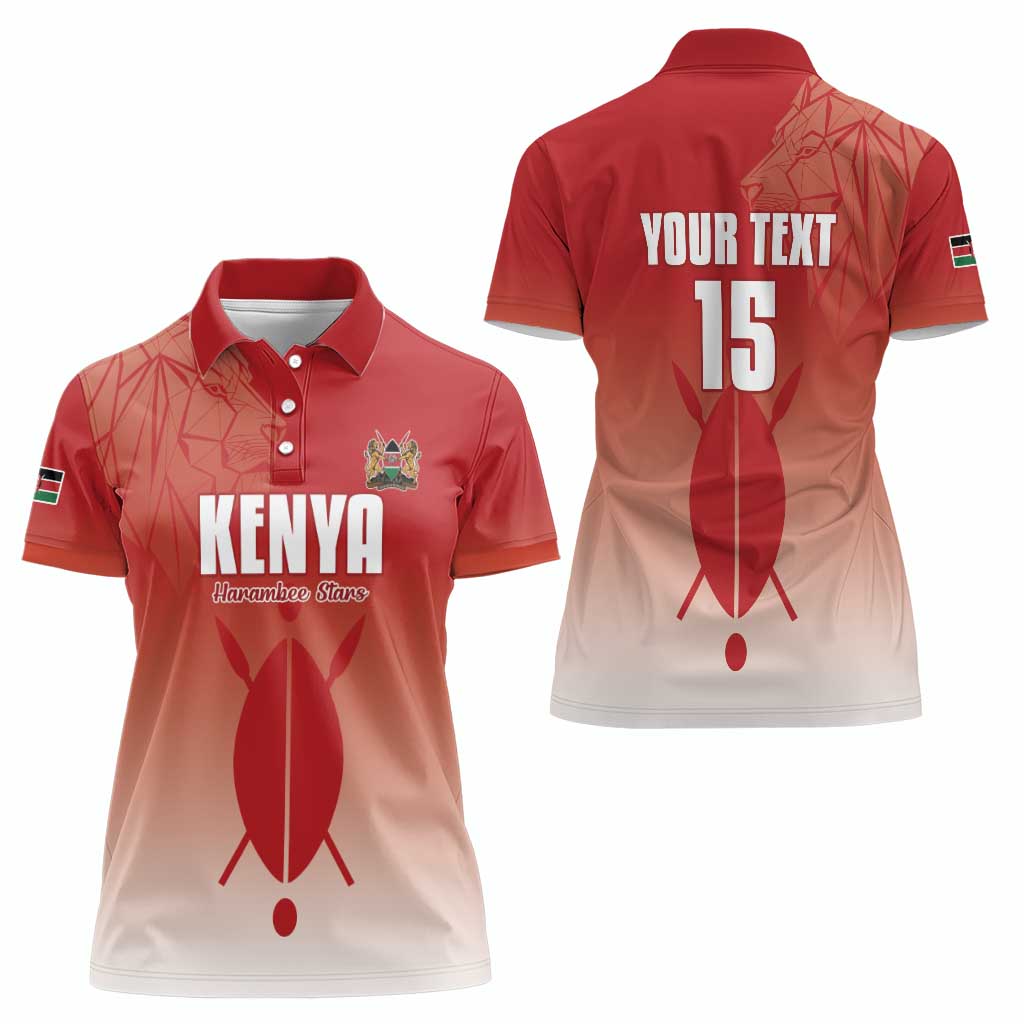 Custom Kenya Football Women Polo Shirt Harambee Harambee Stars