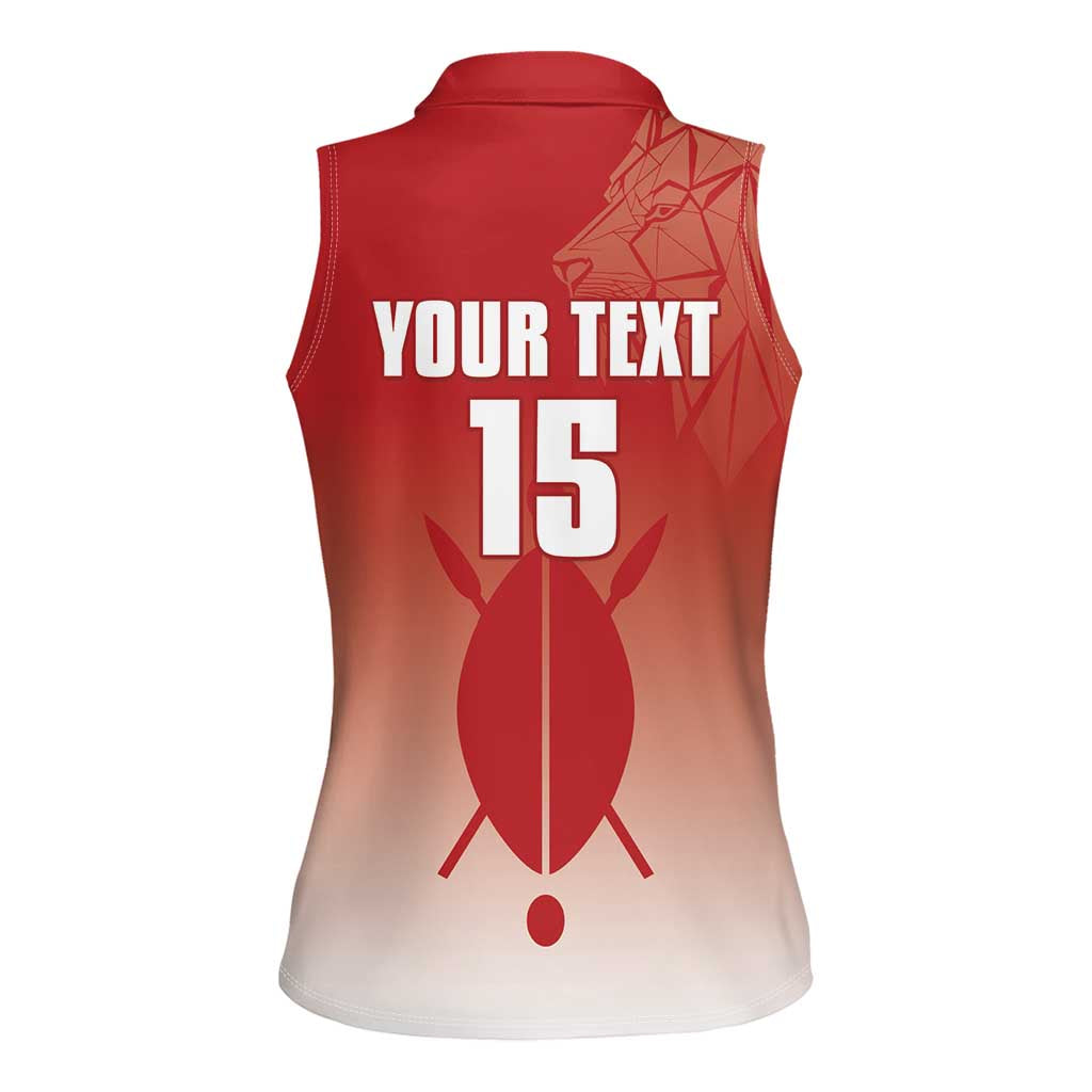 Custom Kenya Football Women Sleeveless Polo Shirt Harambee Harambee Stars