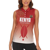 Custom Kenya Football Women Sleeveless Polo Shirt Harambee Harambee Stars
