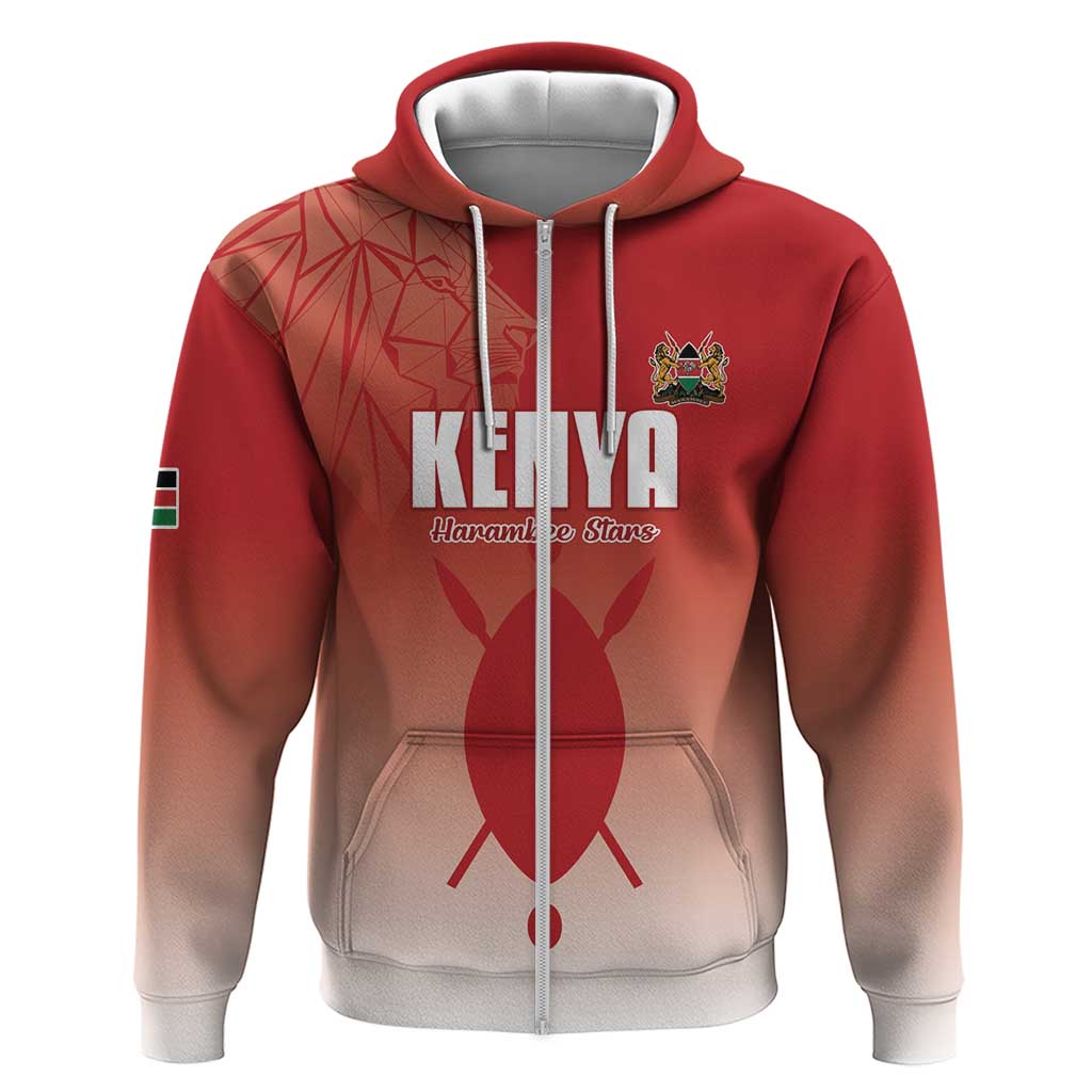 Custom Kenya Football Zip Hoodie Harambee Harambee Stars