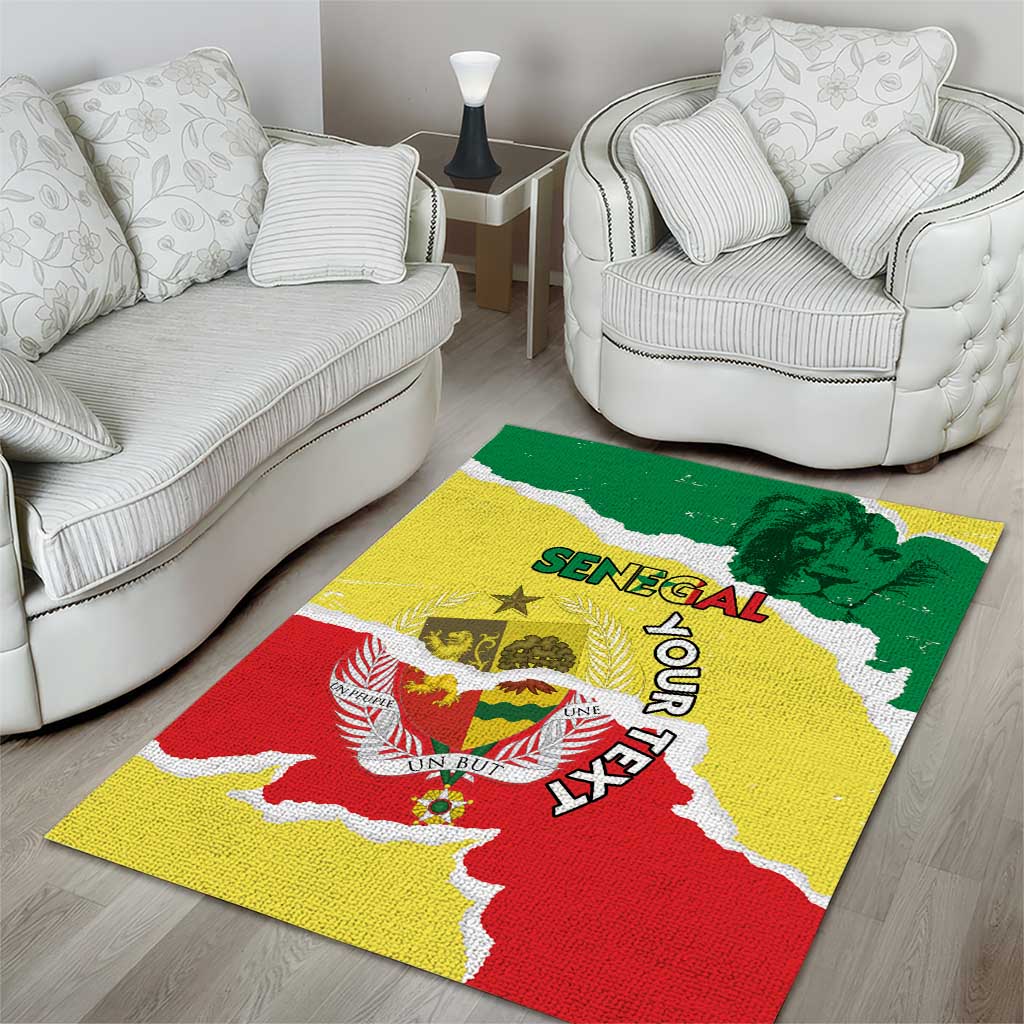 Custom Senegal Beach Soccer 2025 Area Rug Allez Lions de la Teranga