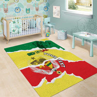 Custom Senegal Beach Soccer 2025 Area Rug Allez Lions de la Teranga