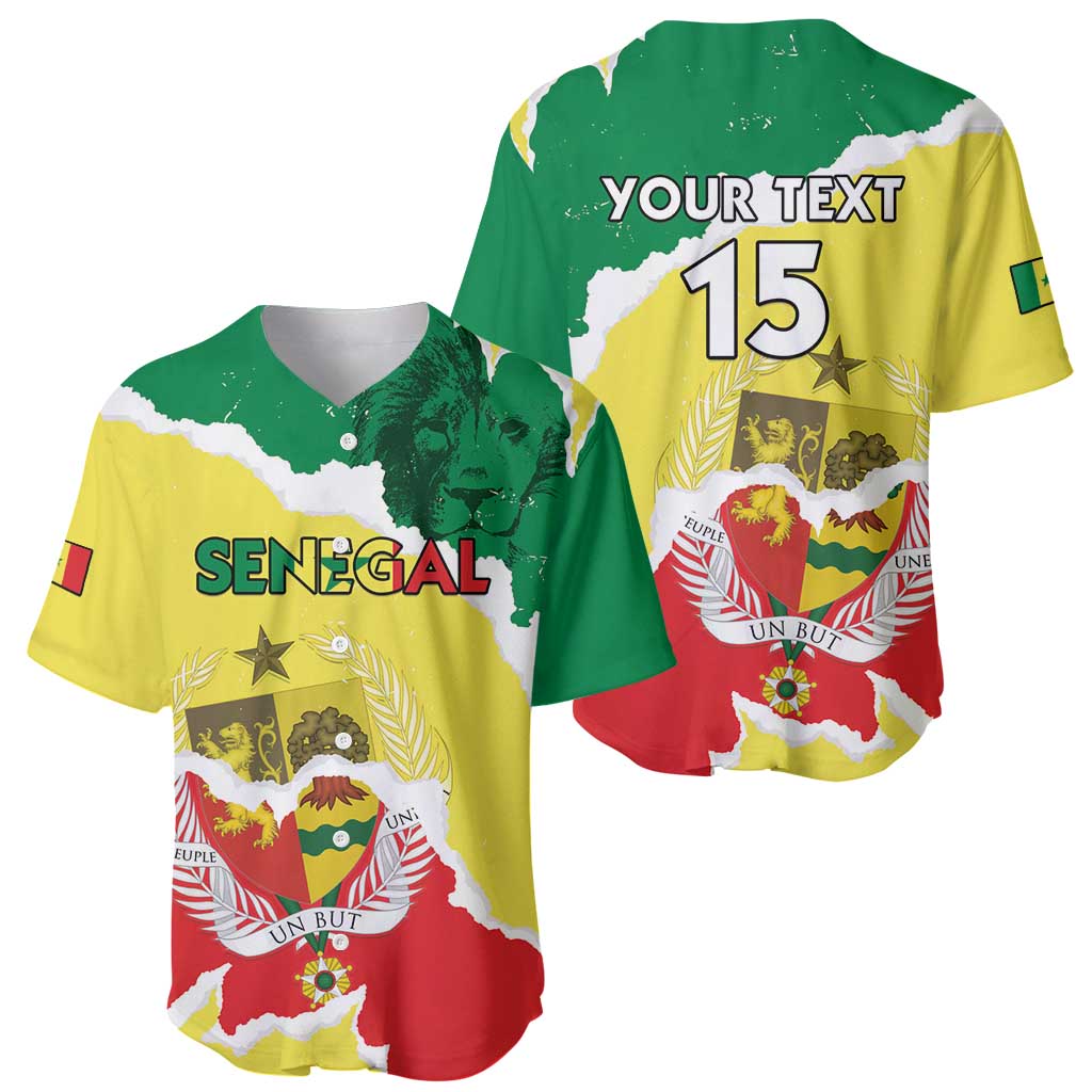Custom Senegal Beach Soccer 2025 Baseball Jersey Allez Lions de la Teranga