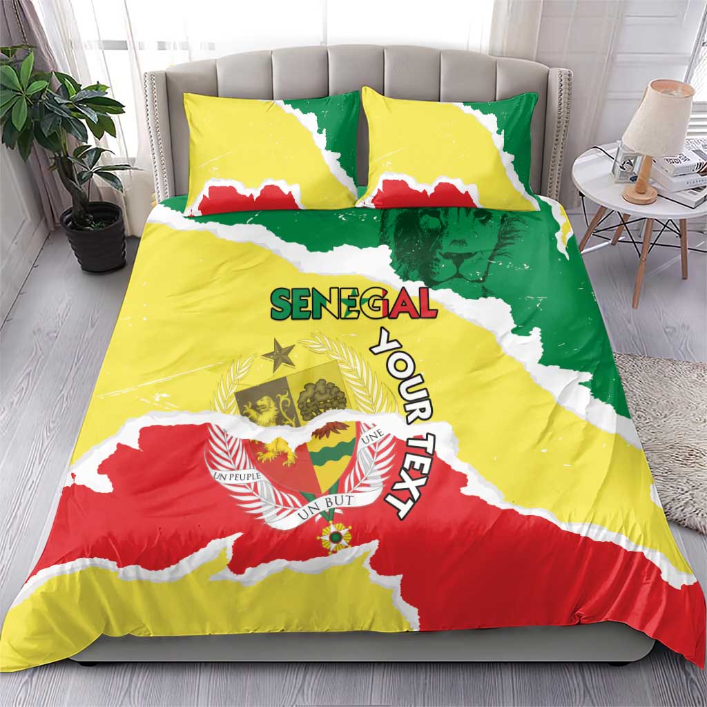 Custom Senegal Beach Soccer 2025 Bedding Set Allez Lions de la Teranga